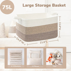 Goodpick large woven basket with handles ideal for easy toy storage