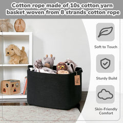 Goodpick nursery cotton rope basket adds soft texture to kids' play area.