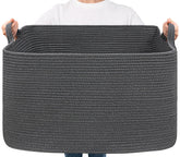 Goodpick rectangle dirty clothes basket shows large 85L capacity for laundry organization