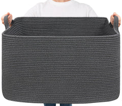 Goodpick rectangle dirty clothes basket shows large 85L capacity for laundry organization
