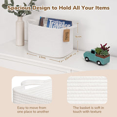 Goodpick rope basket handles provide easy lifting from shelves.