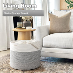 Goodpick rope basket handles for effortless room-to-room transport.