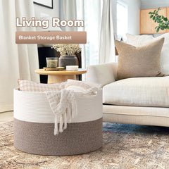 Goodpick rope basket in neutral color ready to organize toys.