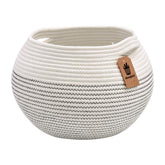 Goodpick round storage basket in white outer view adds tidy, decorative storage to rooms.