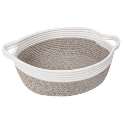 Goodpick small woven basket with handles provides portable, organized storage.