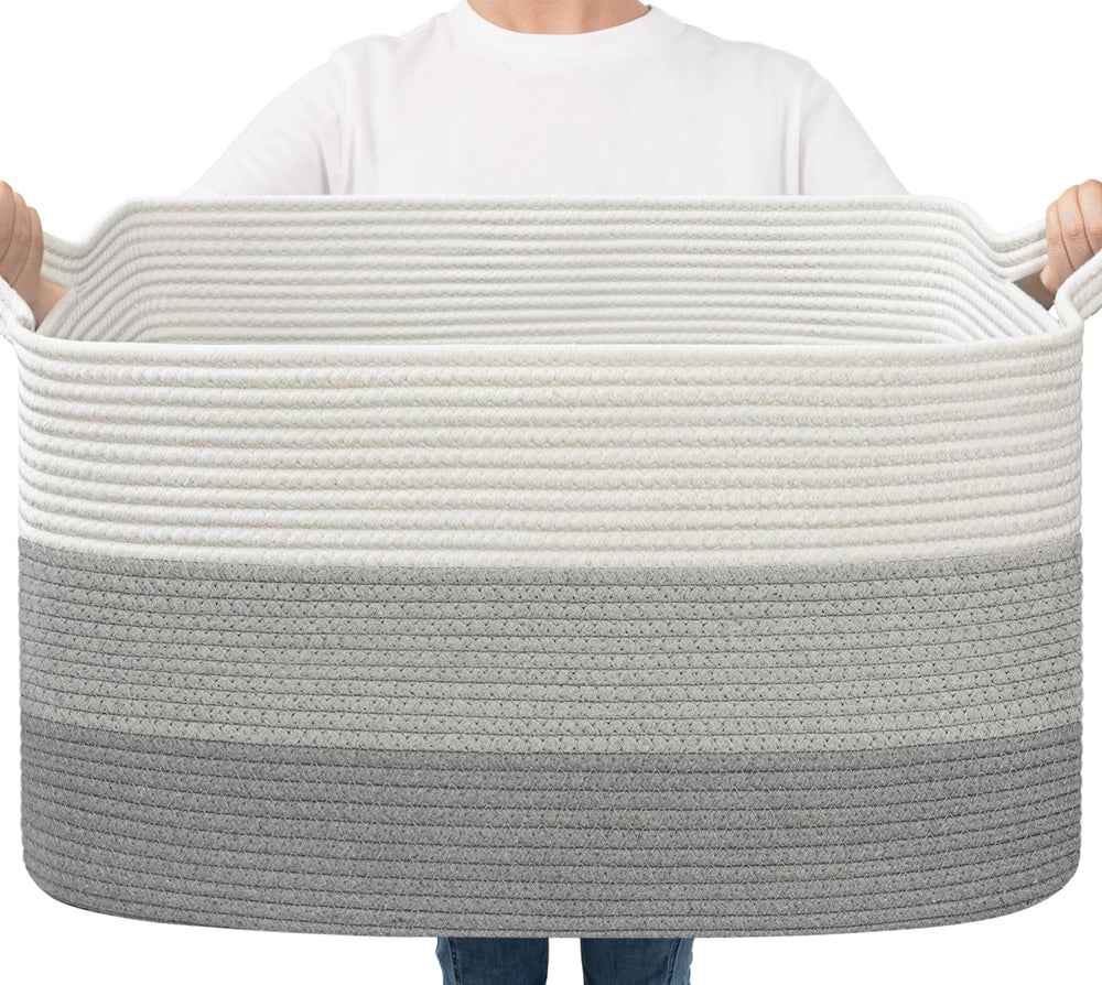 Goodpick Storage Basket large blanket basket keeps blankets neatly organized.
