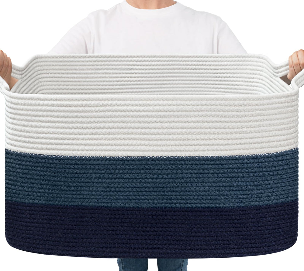 Goodpick storage basket rectangle design for versatile floor or shelf storage