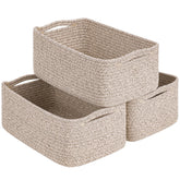 Goodpick storage baskets front view 13x8x5 ideal shelf organization with white and brown finish.