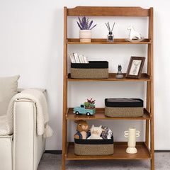 Goodpick storage baskets side handles black and jute offer easy transport and tidy shelves.