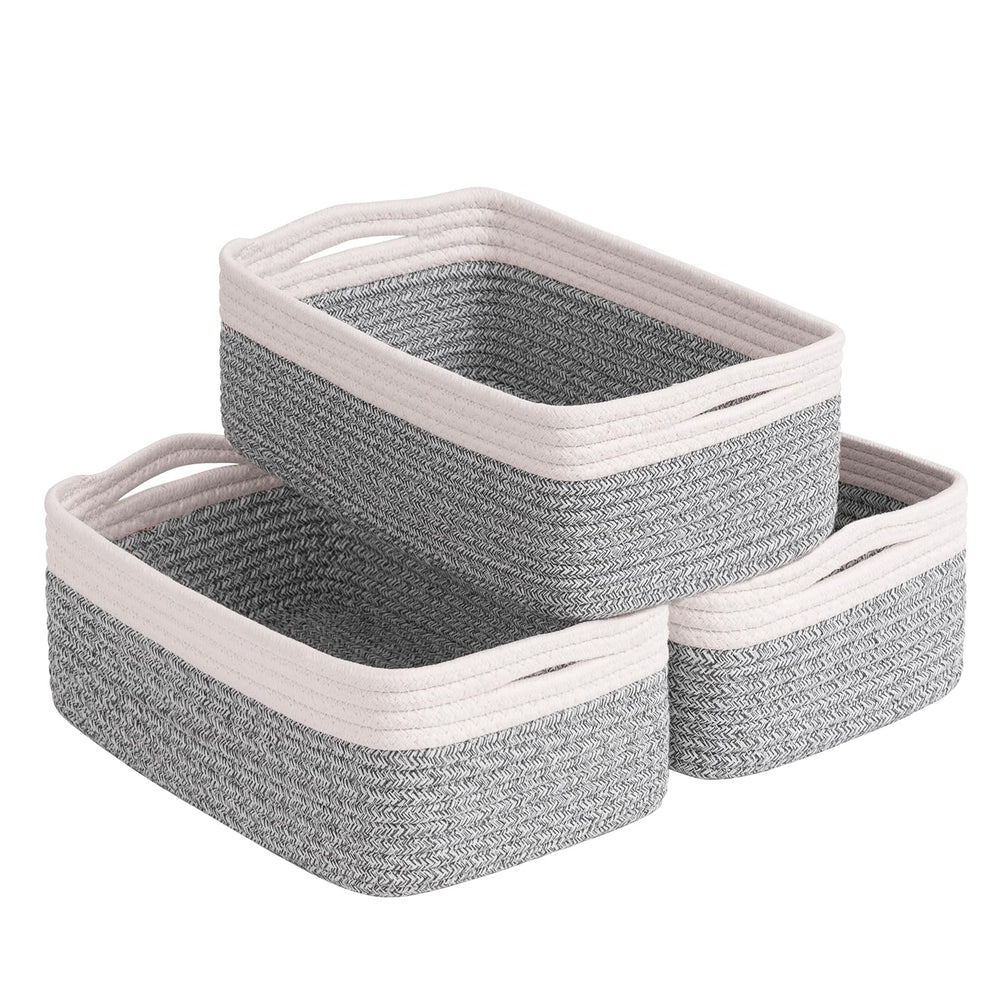 Goodpick storage bins with cotton rope design for tidy shelves and easy toy organization.