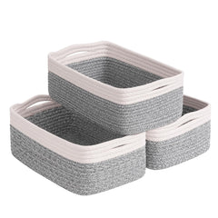 Goodpick storage bins with cotton rope design for tidy shelves and easy toy organization.