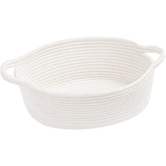 Goodpick white baby laundry basket with handles close-up for easy carrying