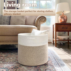 Goodpick woven rope basket close-up highlights soft texture and odor-free material.