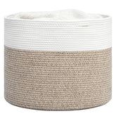 Goodpick woven rope basket side view showing sturdy handles for easy transport.