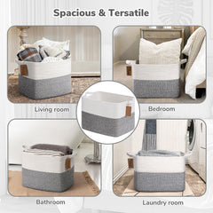Goodpick Woven Storage Basket holds blankets neatly for warm living room storage.