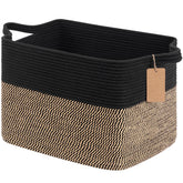 Goodpick woven storage basket folded for transport offers easy setup and versatile placement.