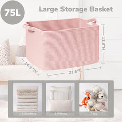 Goodpick woven storage basket for living room keeps toys tidy and stylish.