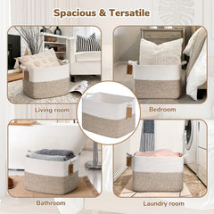 Goodpick basket in living room complements decor while concealing everyday essentials