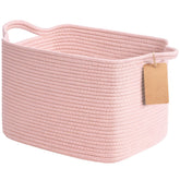 Goodpick woven storage basket shelf closeup highlights sturdy rope for tidy shelves.