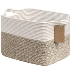Goodpick Woven Storage Basket side view highlighting easy carrying with built-in handles.