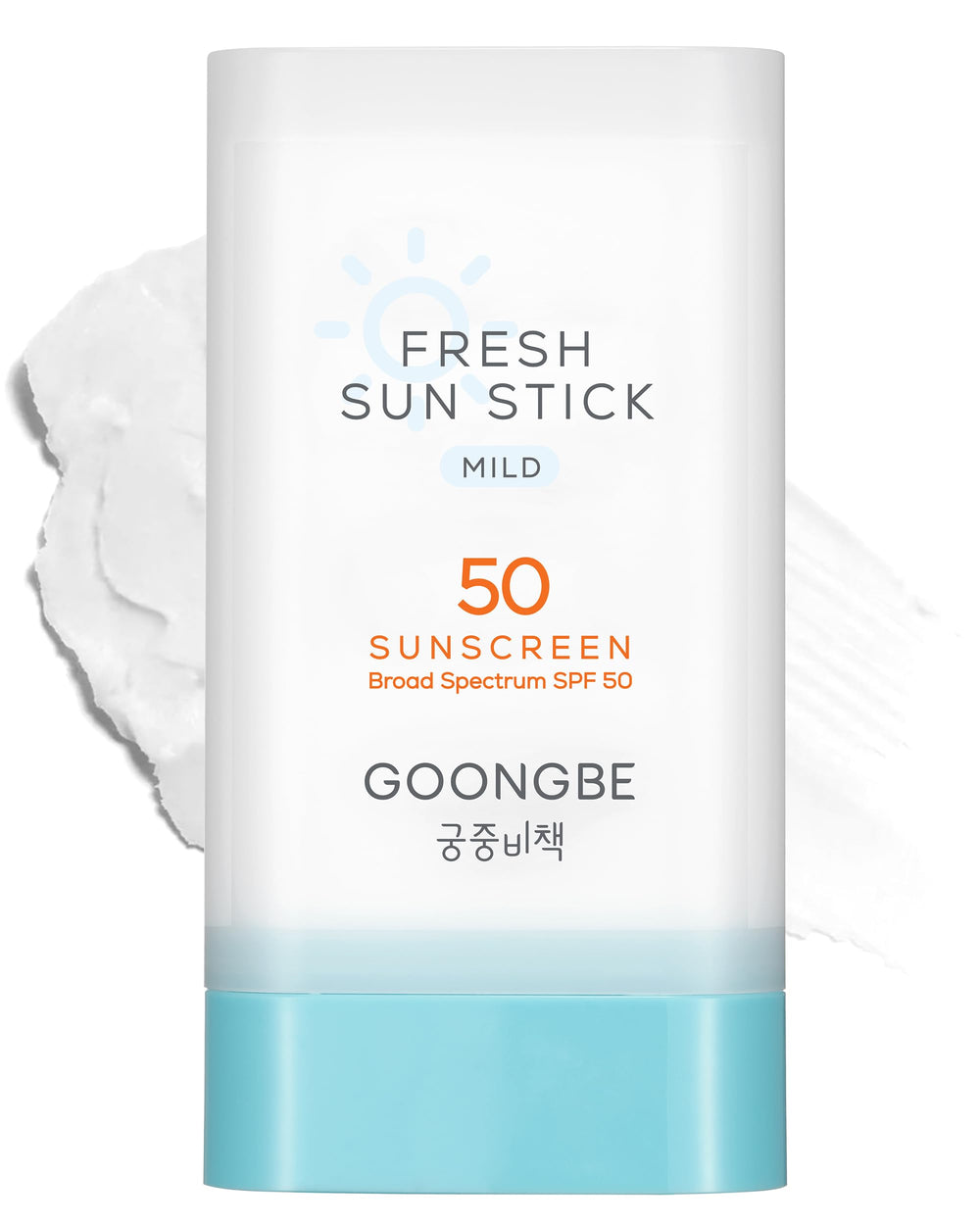 GOONGBE Fresh Sun Stick packaging, compact travel-friendly sunscreen for all ages.