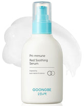 GOONGBE Pri-mmune Red Serum bottle closeup for gentle hydration.