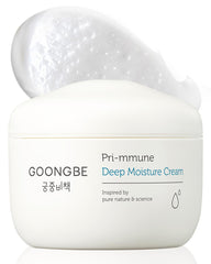 GOONGBE Pri-mmune Deep Moisture Cream jar closeup demonstrating rich texture for long-lasting hydration.