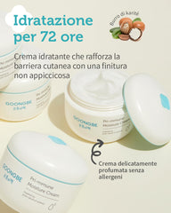 GOONGBE Pri-mmune Moisture Cream texture swirl highlights quick absorption and non-sticky feel.