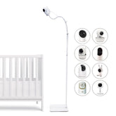 Goozie baby monitor floor stand showcases universal compatibility for multiple camera models for flexible nursery setup