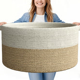 GOPAS 125L blanket basket front view for organized living and easy access.
