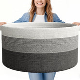 GOPAS 125L extra-large blanket basket folded for storage and organization.