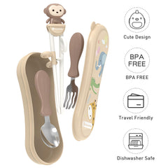 Goryeo Baby training chopsticks in action support self-feeding learning.