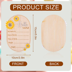 Gosknor wooden sign with Hello World engraving and birth stats space.