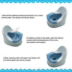 Gosknor color-changing toilet target activates with heat for fun training.