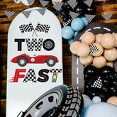 Gosknor fast two birthday decal sign creates a festive backdrop for a 2nd birthday.