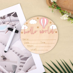 Gosknor wooden-baby-announcement-sign-nursery-decor complements walls or shelves in the nursery.