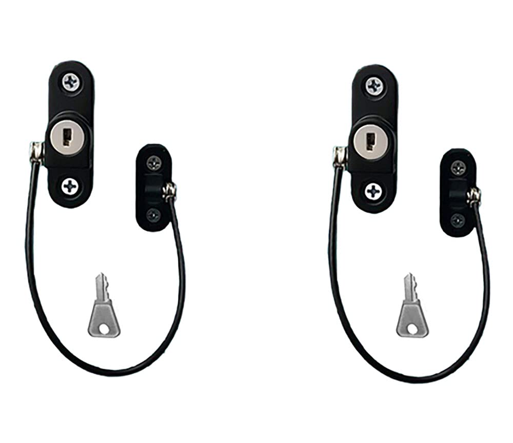 GOSONO window-door restrictor 180mm cable locks securely to prevent falls while ventilating.