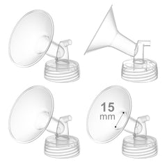 Gotocut 4pcs 15mm breast pump flanges, ready for quick replacements.