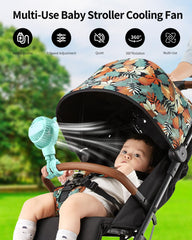 GOTOTO Baby Stroller Fan 360-degree rotation delivers breeze from every angle.