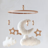 GOUKURLSMA Cloud Moon Mobile shows clouds and stars for gentle visual focus in the nursery