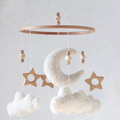 GOUKURLSMA Cloud Moon Mobile shows clouds and stars for gentle visual focus in the nursery