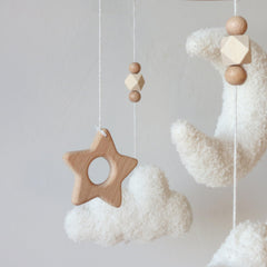 GOUKURLSMA Cloud Moon Mobile hanging from ceiling or crib arm for versatile setup