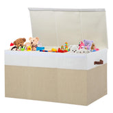 Gowee extra-large toy storage box with lid keeps toys dust-free and organized.