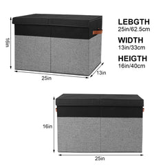 Gowee large toy storage box handles with rivets for easy carrying.