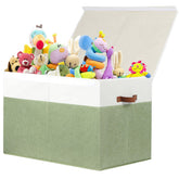 Gowee large toy storage box with lid keeps toys neatly tucked away and dust-free.