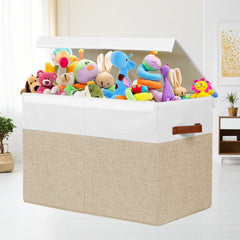 Gowee toy storage box removable divider helps organize toys and blankets.