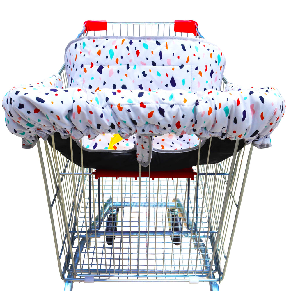GOWRAPS 2-in-1 cart cover folded in its portable pouch for travel convenience.