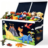 GRABBZEE toy organizer front view showing 85L capacity for toys and books