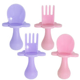 Grabease self-feeding utensils for spoons and forks support early independence.