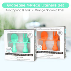 Grabease baby spoon mint-focused image highlights comfortable grip for early solids.